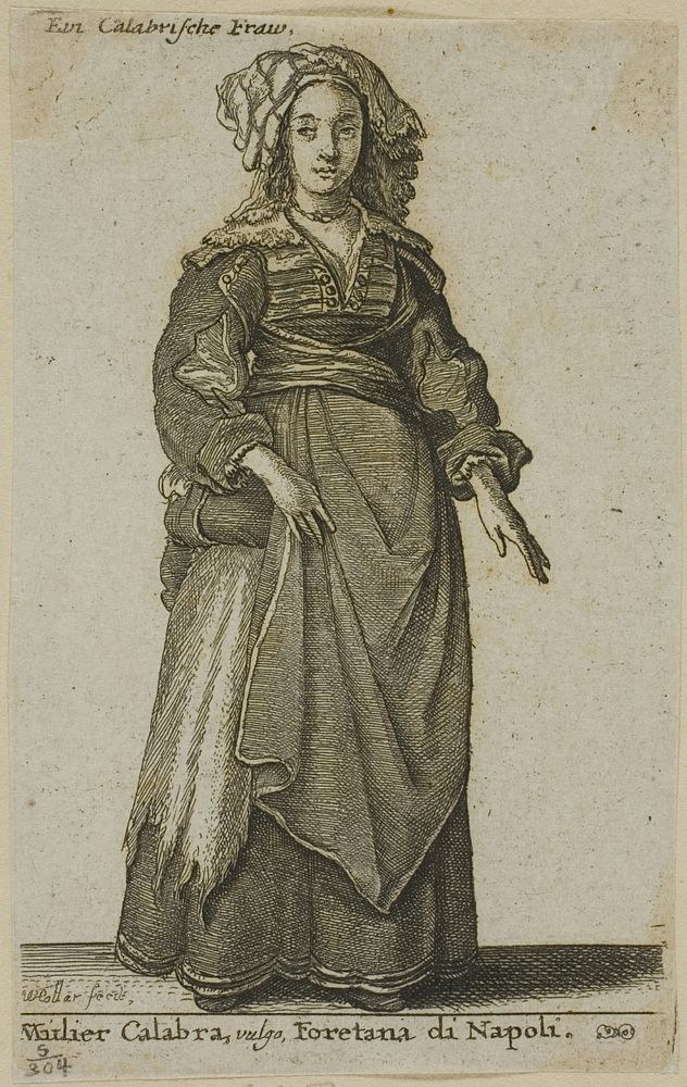 Woman of Calabria by Wenceslaus Hollar