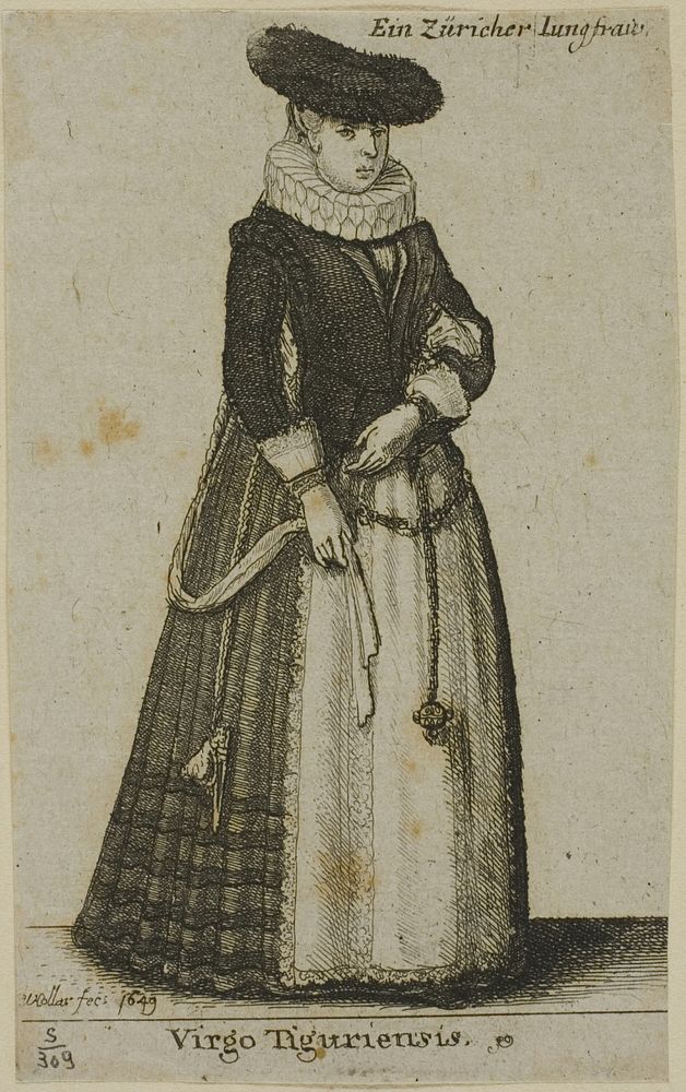 Young Zurich Woman by Wenceslaus Hollar