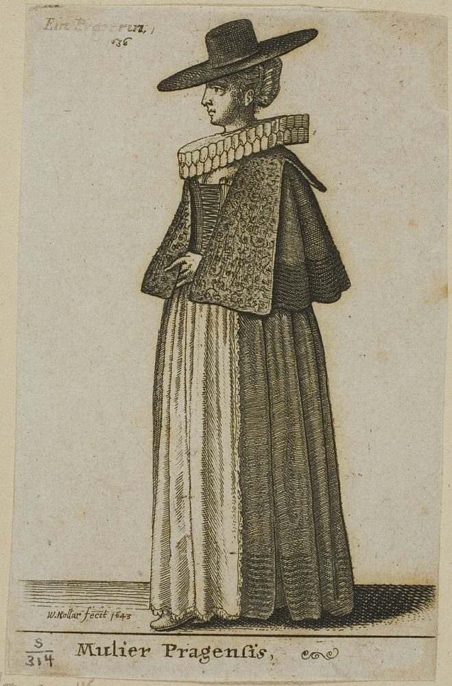 Woman from Prague by Wenceslaus Hollar