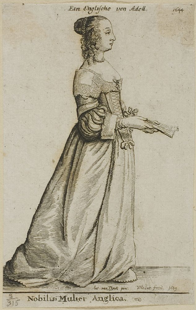 English Noblewoman by Wenceslaus Hollar