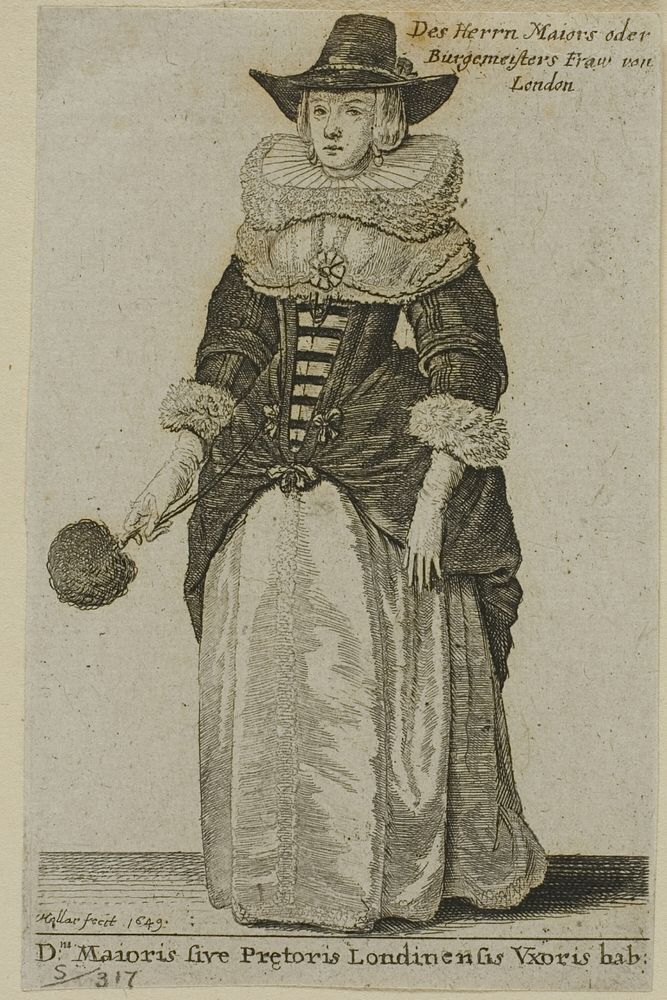 Wife of the London Mayor by Wenceslaus Hollar