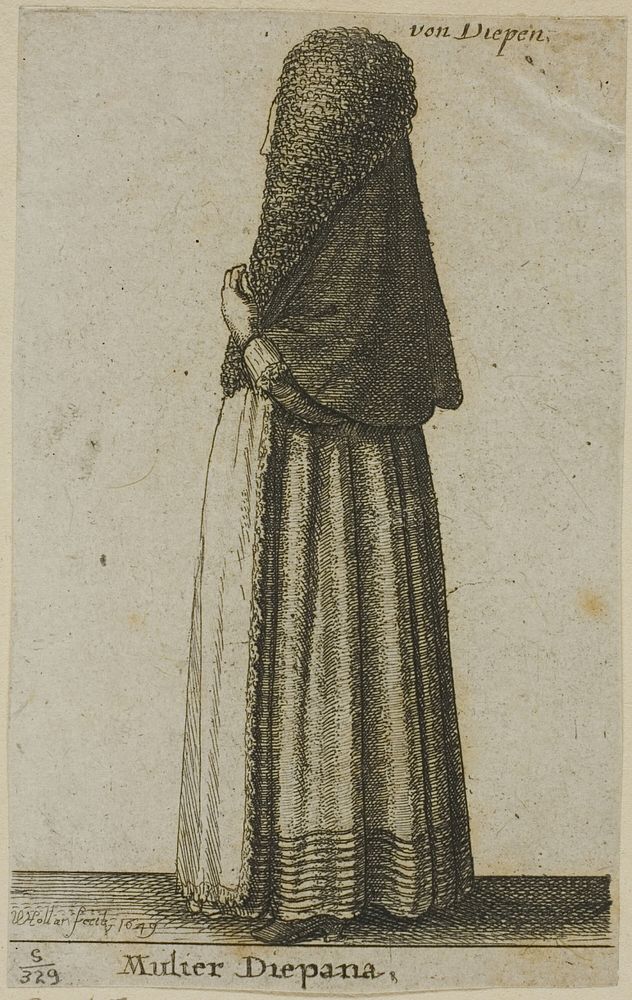 Dieppe Woman by Wenceslaus Hollar