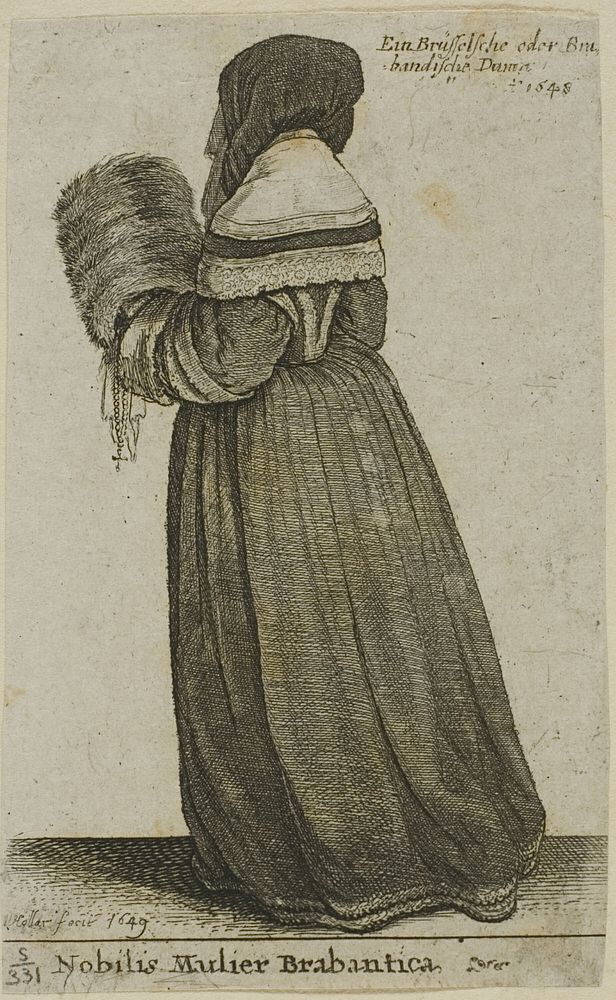 Brabant Noblewoman by Wenceslaus Hollar