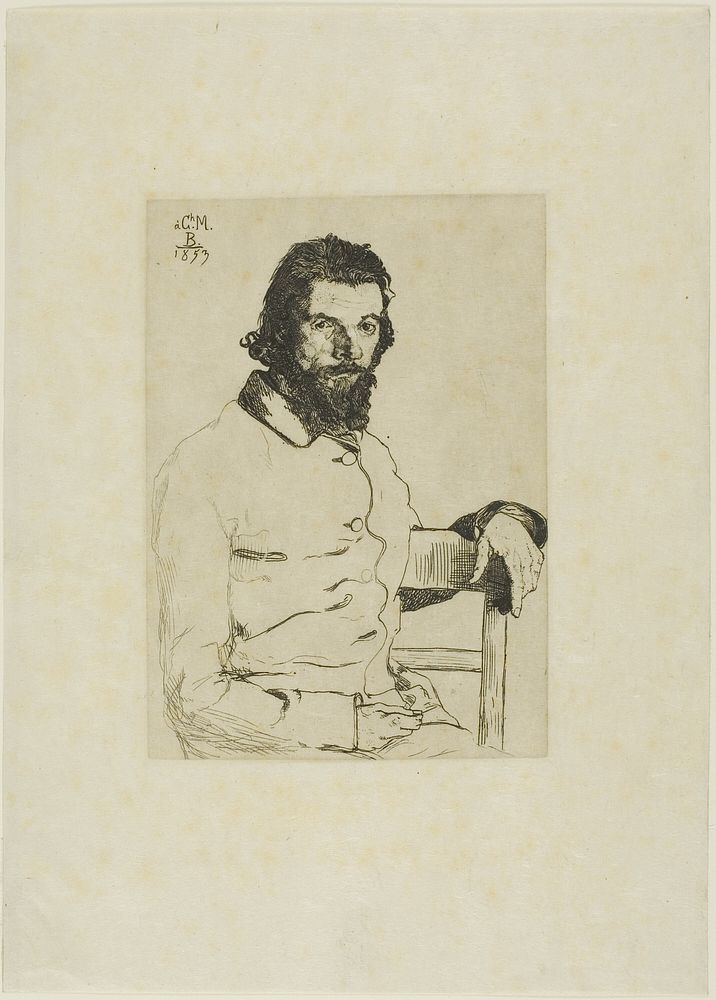 Portrait of Meryon by Félix Henri Bracquemond