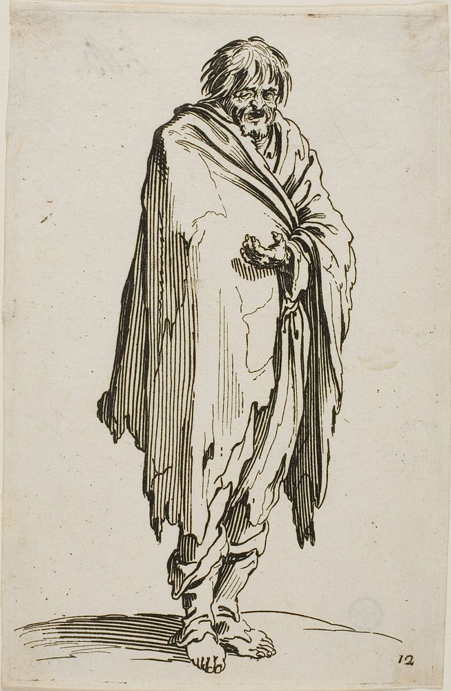 Beggar without Hat or Shoes, plate twelve from The Beggars by Jacques Callot