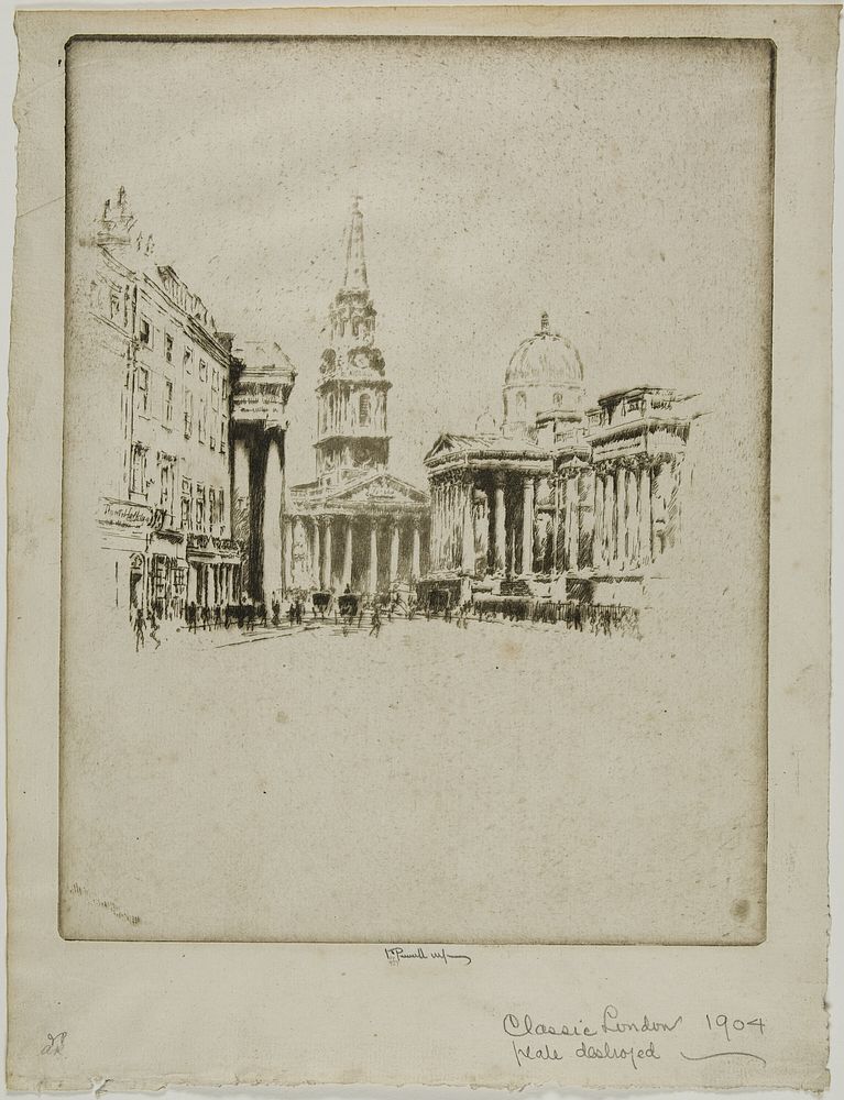 Classic London, St. Martin's-in-the-Fields by Joseph Pennell