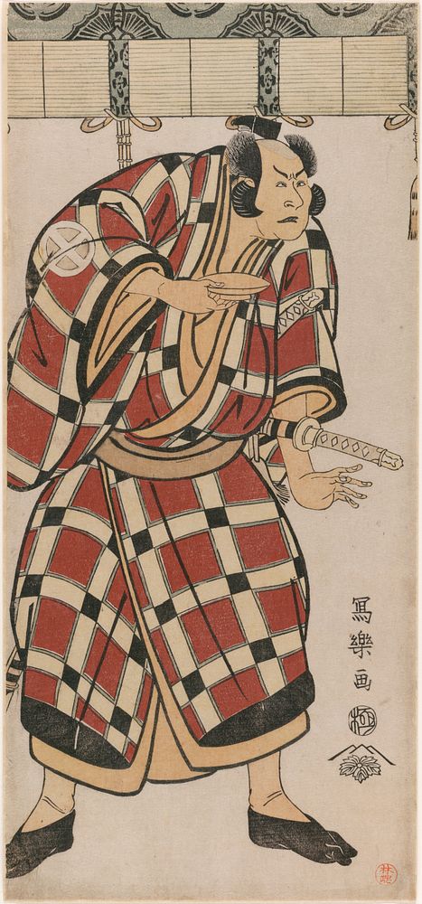 The actor Otani Hiroji III as Hata no Taizan Taketora by Tōshūsai Sharaku
