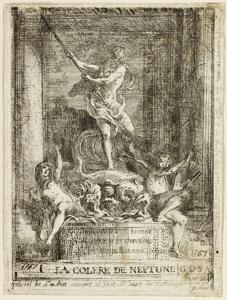 "The Anger of Neptune" Fountain by Gabriel Jacques de Saint-Aubin