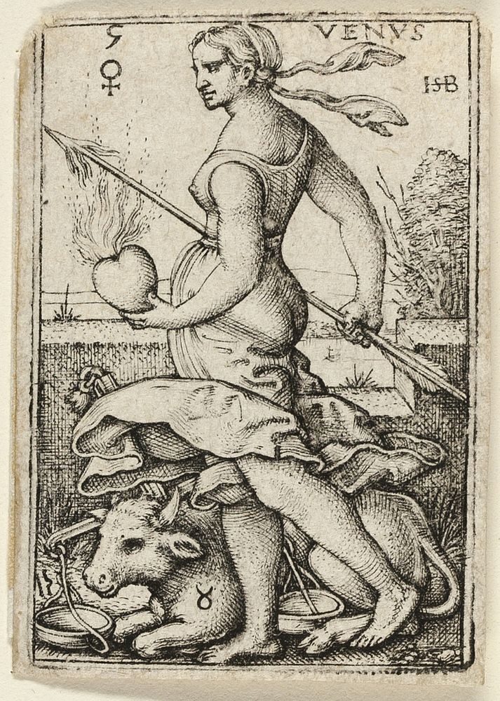 Venus, plate five from The Seven Planets with the Zodiacs by Hans Sebald Beham