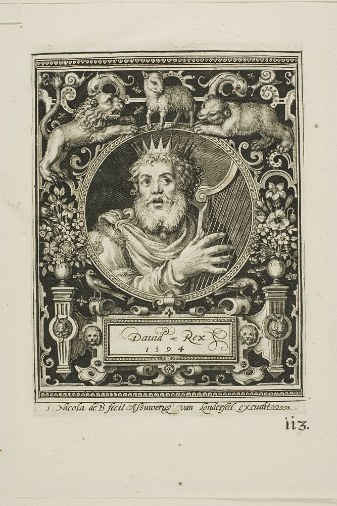 King David, plate five from The Nine Worthies by Nicolaes de Bruyn