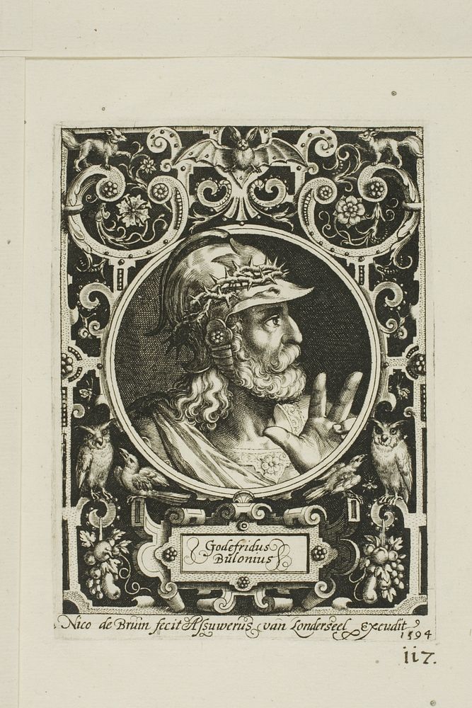 Godfrey of Bouillon, plate nine from The Nine Worthies by Nicolaes de Bruyn