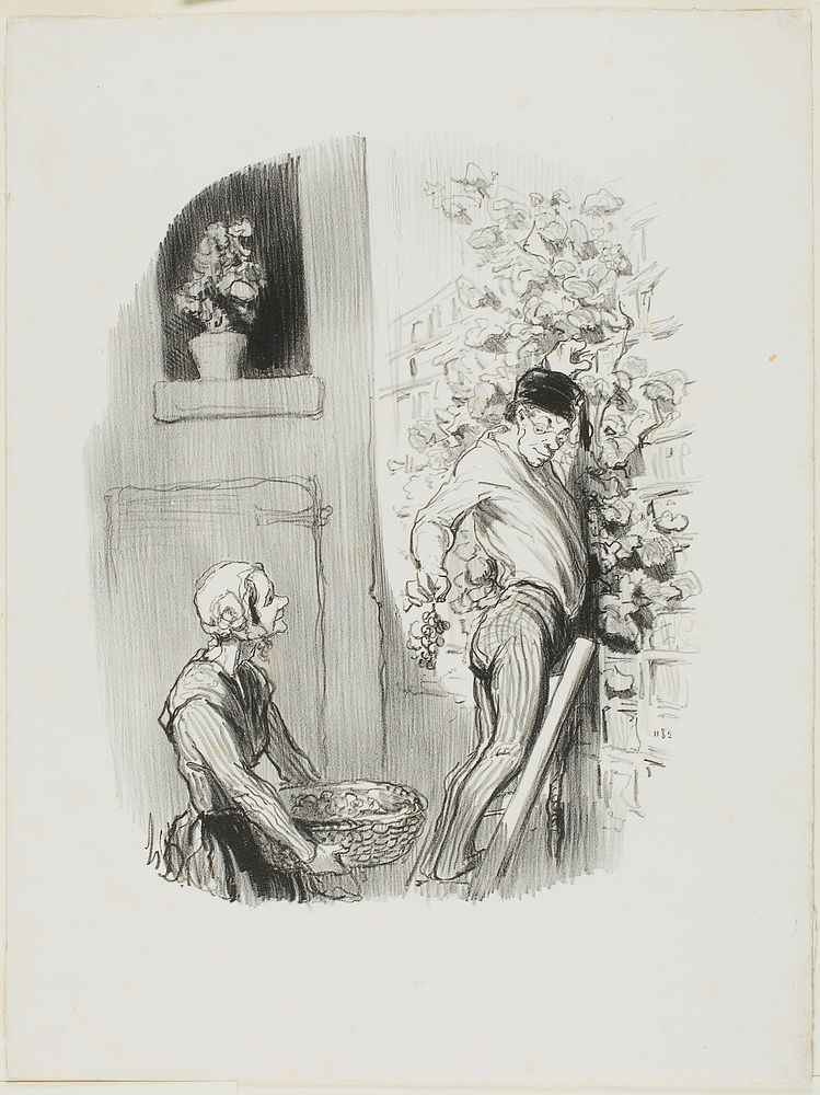 The Grape Gatherer, from Les Bons Bourgeois by Honoré-Victorin Daumier