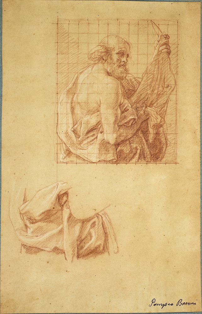 Study for Saint Bartholomew and Drapery by Pompeo Girolamo Batoni