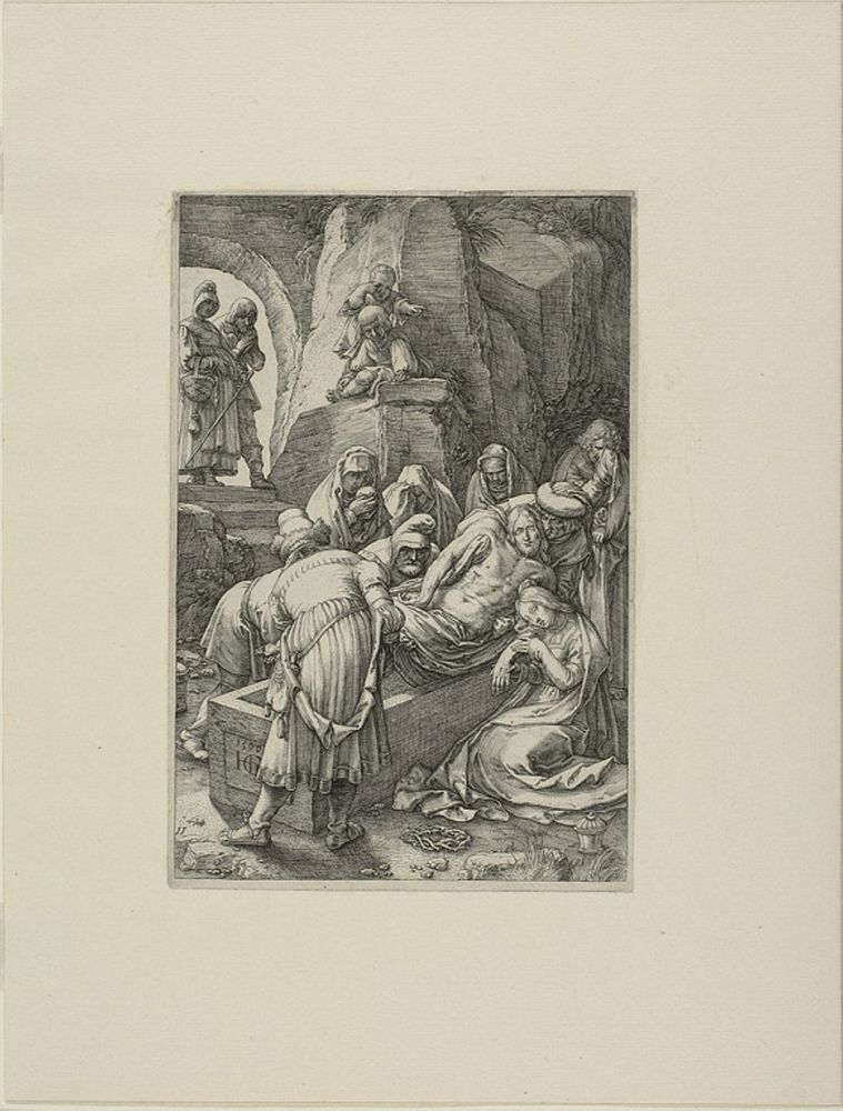 The Entombment, plate eleven from The Passion of Christ by Hendrick Goltzius