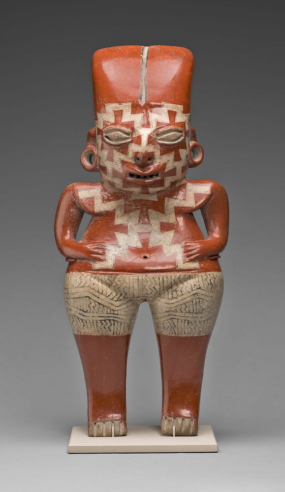 Female Figure with Bold, Geometric Face and Body Paint by Teotihuacan