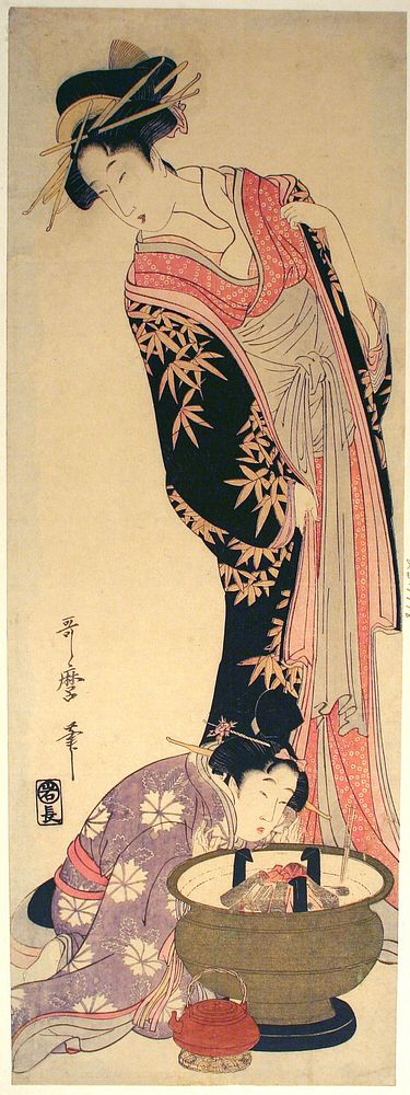 A Courtesan and her Attendant by Kitagawa Utamaro