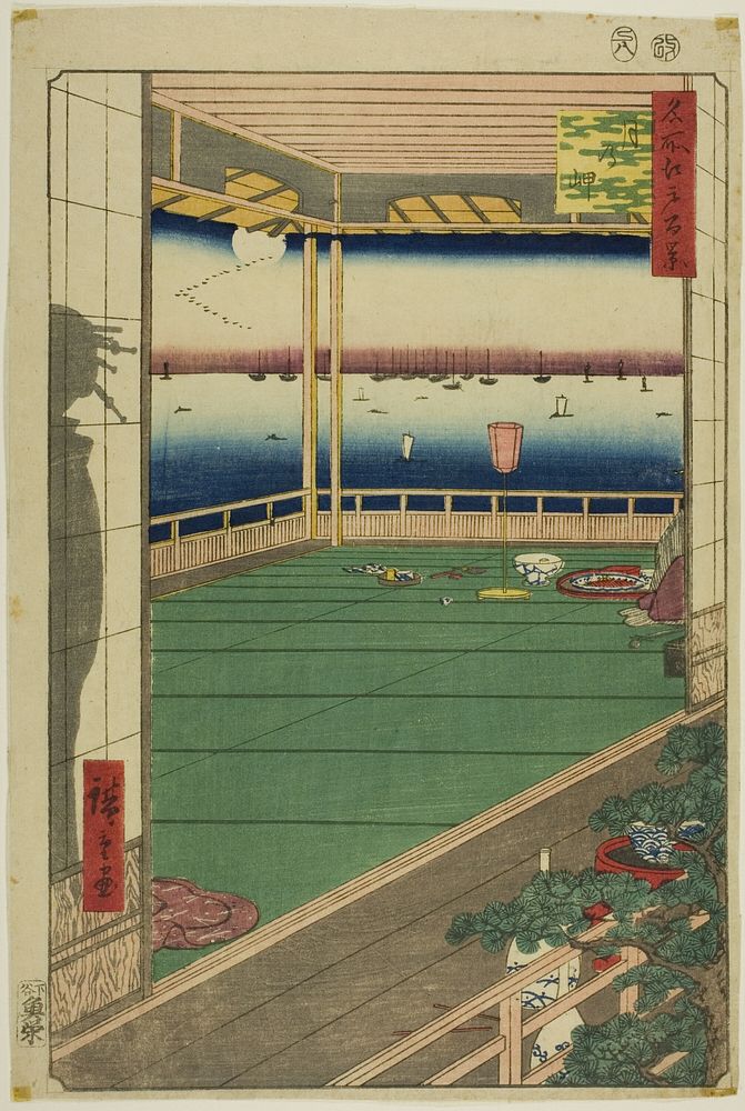 Moon-Viewing Point (Tsuki no misaki), from the series "One Hundred Famous Views of Edo (Meisho Edo hyakkei)" by Utagawa…