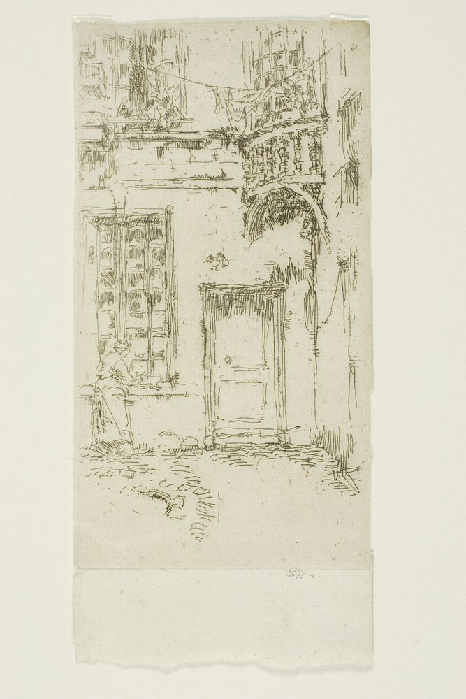Courtyard, Rue P. L. Courier, Tours by James McNeill Whistler