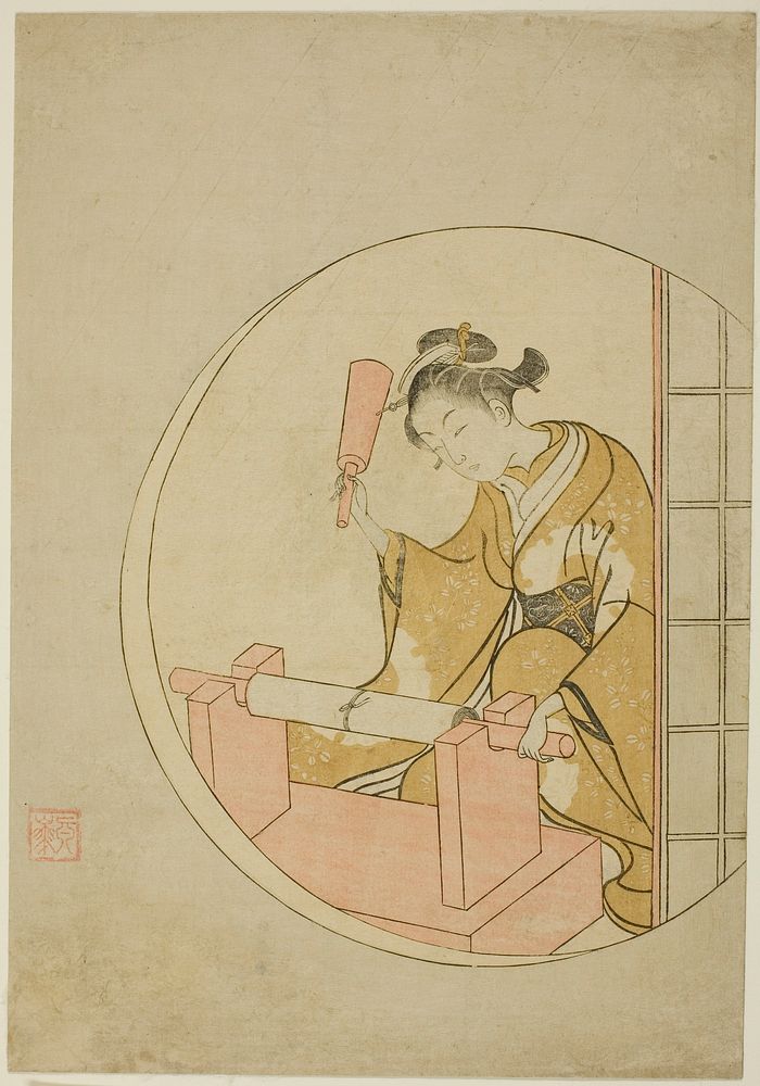 Fulling Cloth by Suzuki Harunobu