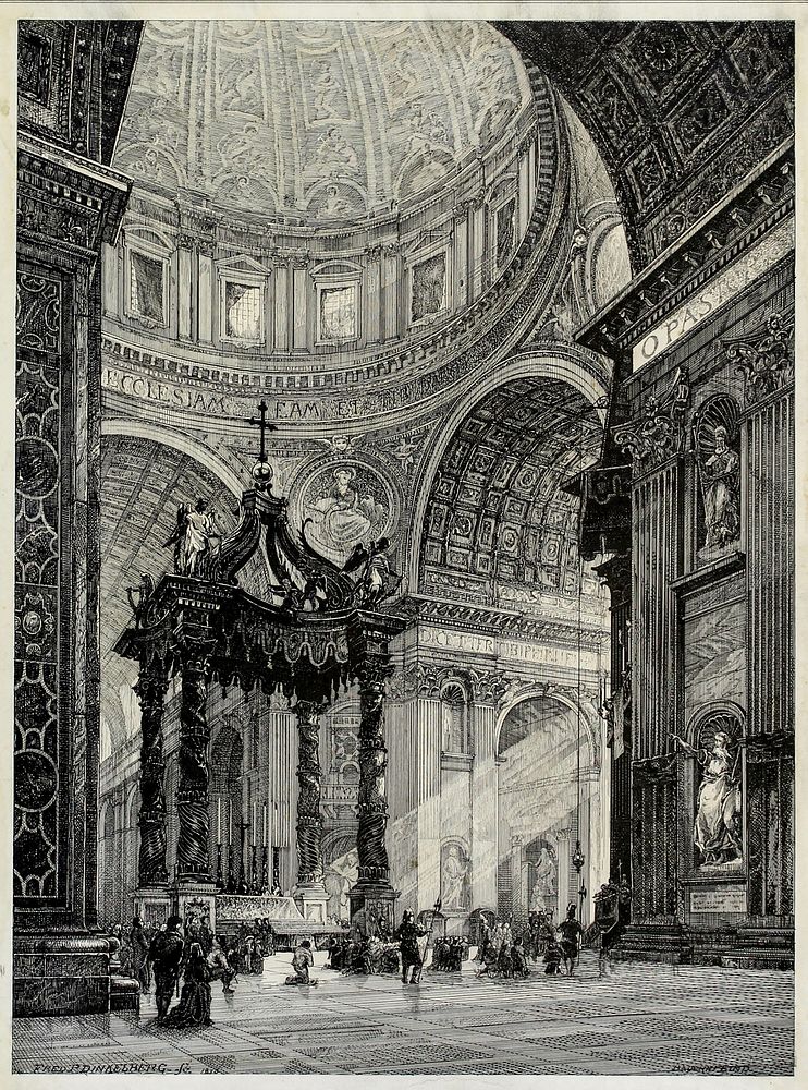 Saint Peter's Basilica, Rome, Italy, Interior View by Frederick Philip Dinkelberg