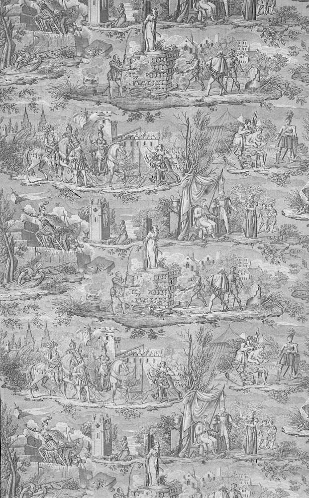 La Vie de Jeanne d'Arc (The Life of Joan of Arc) (Furnishing Fabric) by Charles Abraham Chasselat (Designer)