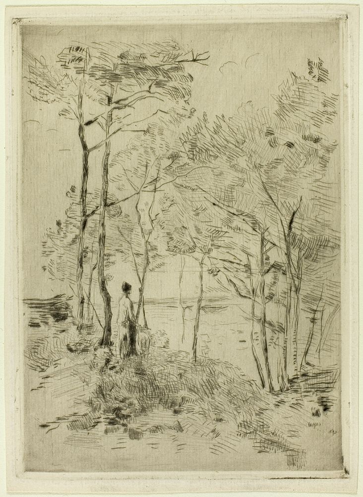 Woman Standing Among the Trees by Henri-Emile Lessore