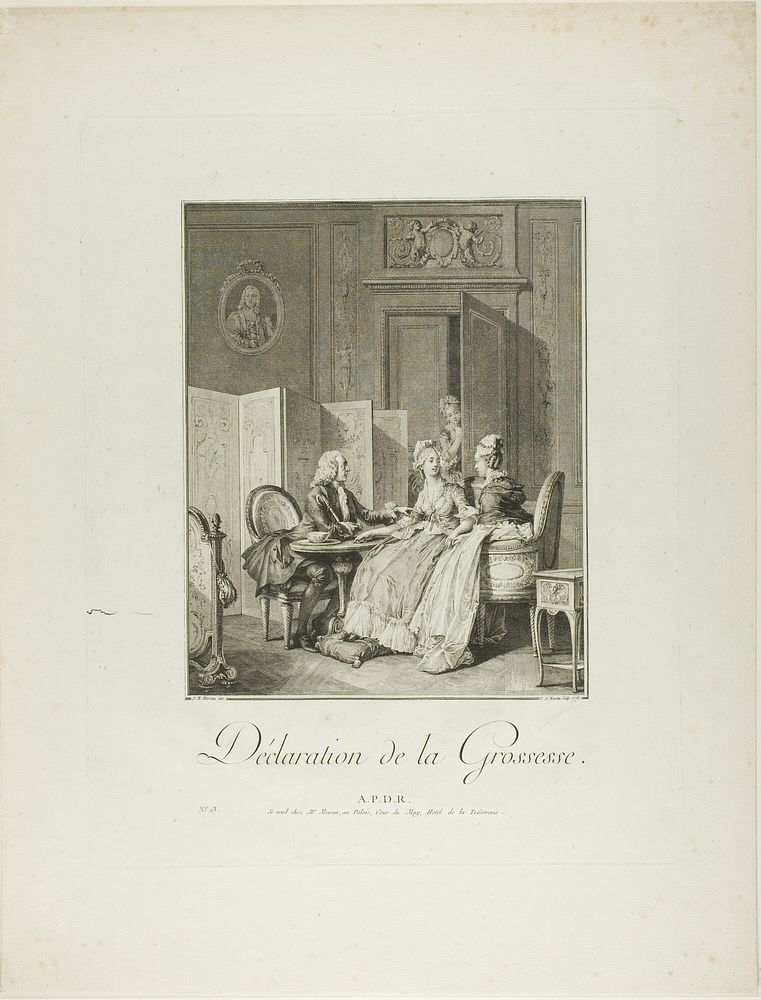 Announcement of Pregnancy, from Monument du Costume Physique et Moral de la fin du Dix-huitième siècle by Pietro Antonio…