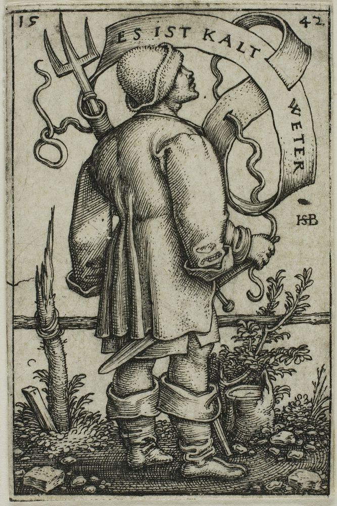 The Weather-Peasant "Es Ist Kalt Weter" by Hans Sebald Beham