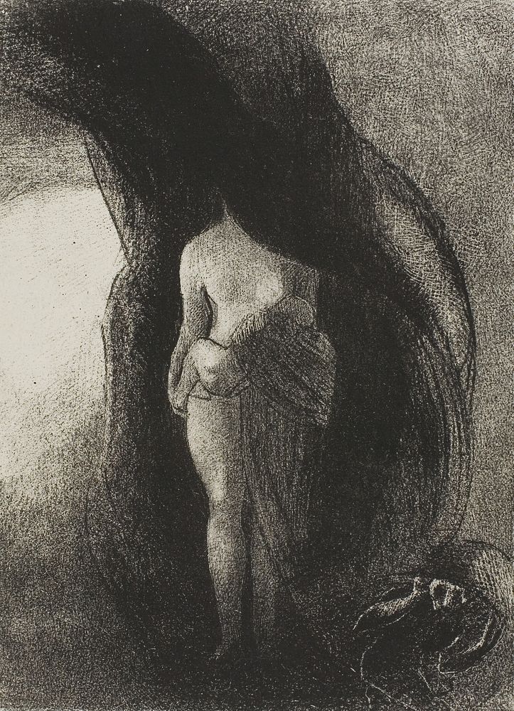 I am Still the Great Isis! Nobody Has Ever Yet Lifted My Veil! My Offspring is the Sun!, plate 16 of 24 by Odilon Redon