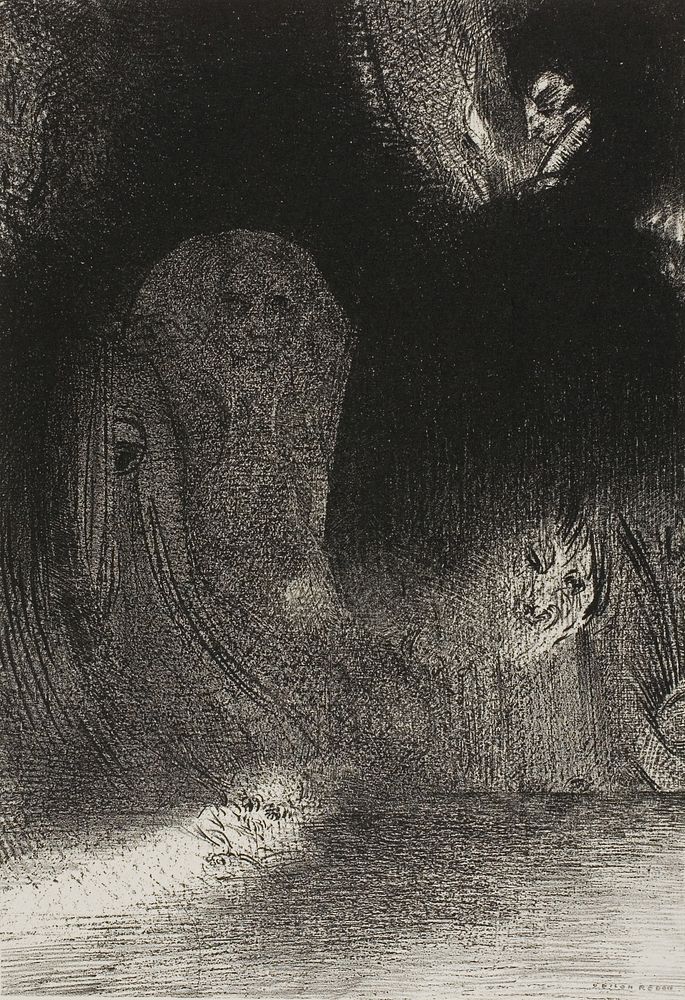 I Have Sometimes Seen in the Sky What Seemed to Be Like Forms of Spirits, plate 21 of 24 by Odilon Redon
