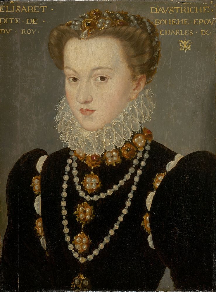 Portrait of Elizabeth of Austria, Wife of King Charles IX of France by Imitator of François Clouet