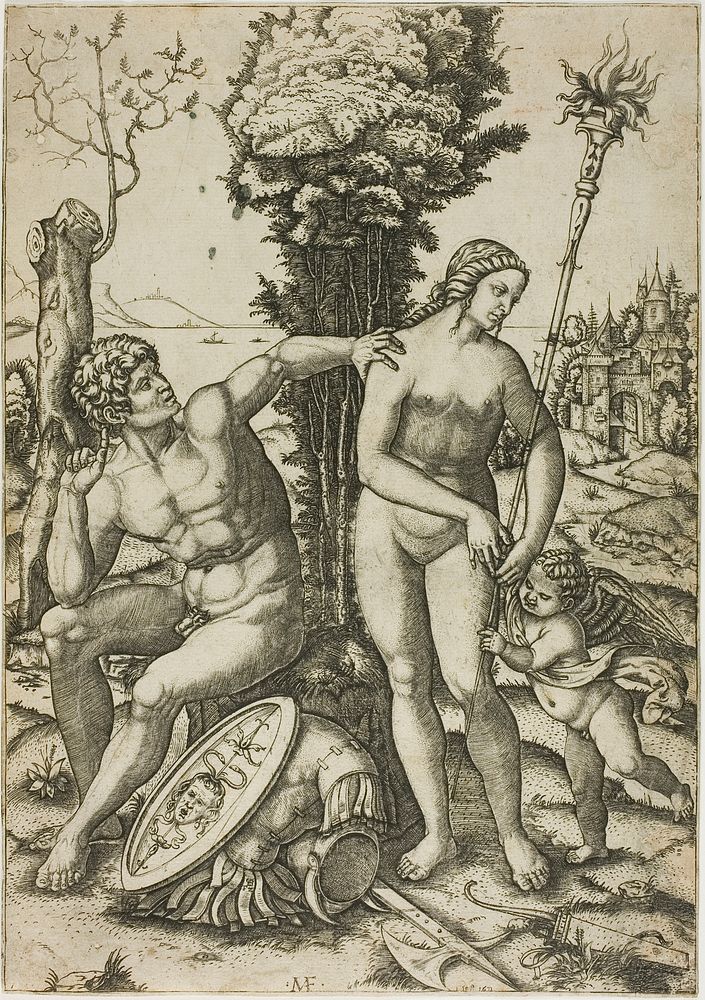 Mars, Venus, and Cupid by Marcantonio Raimondi