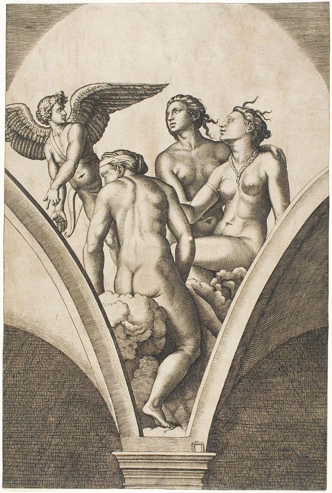 Cupid and the Three Graces by Marcantonio Raimondi