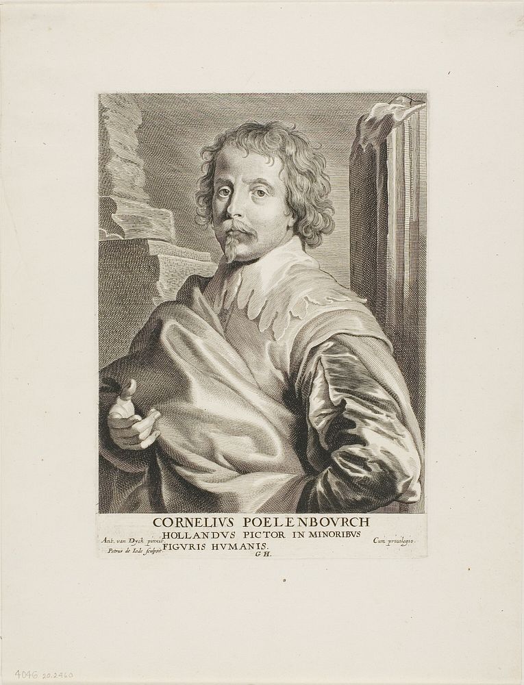 Cornelis van Poelenburch by Peeter de Jode, the younger