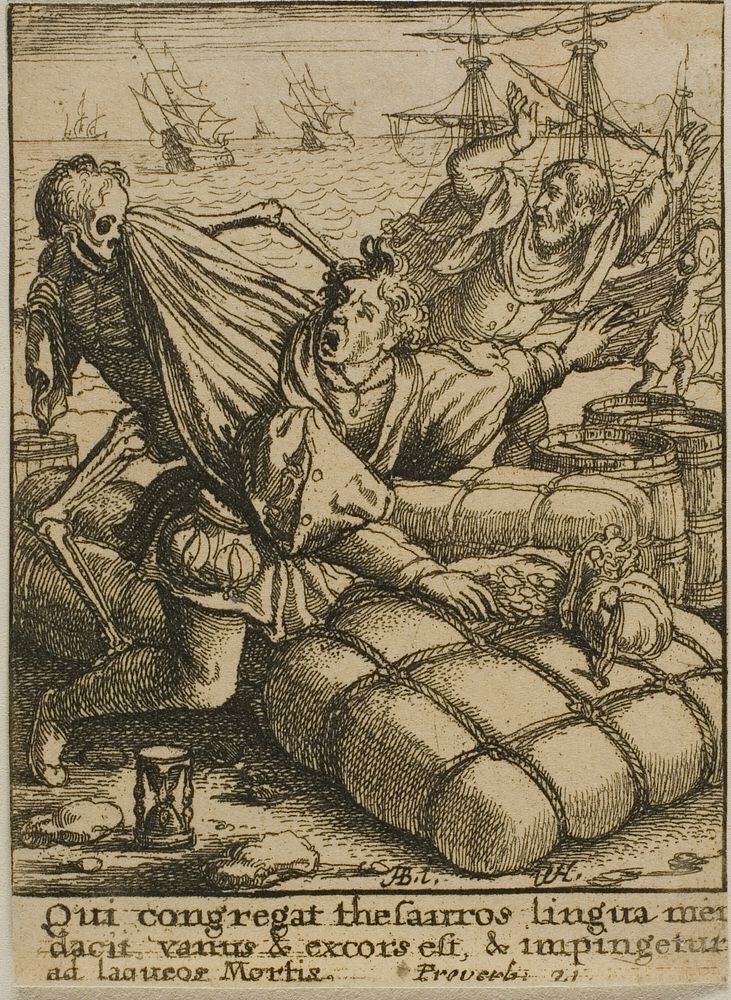 The Merchant and Death by Wenceslaus Hollar