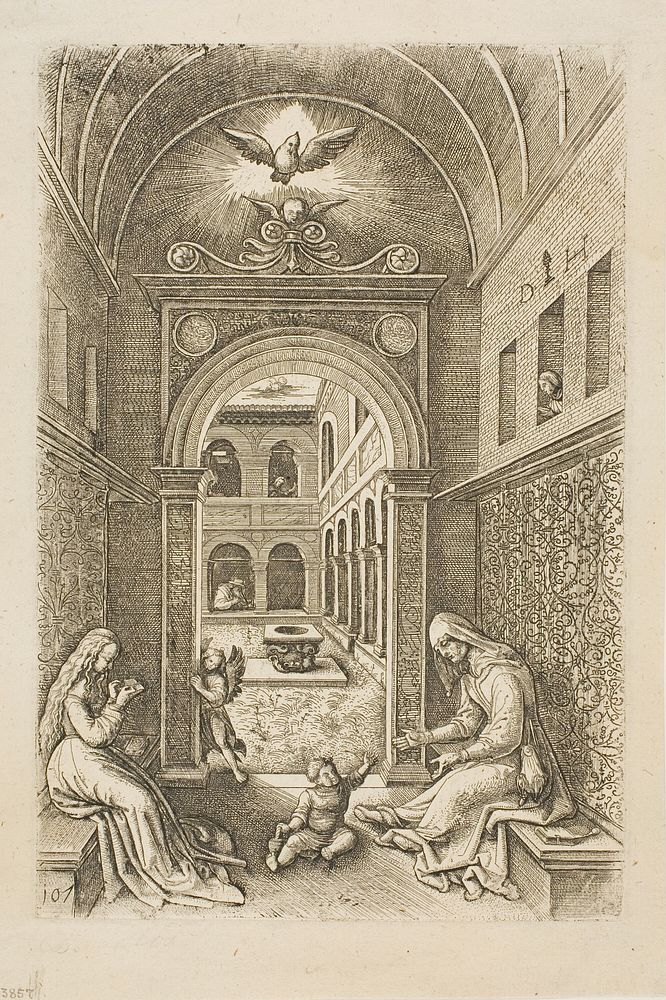 The Holy Family in a Room (Virgin, Child, and Saint Anne) by Daniel Hopfer, I
