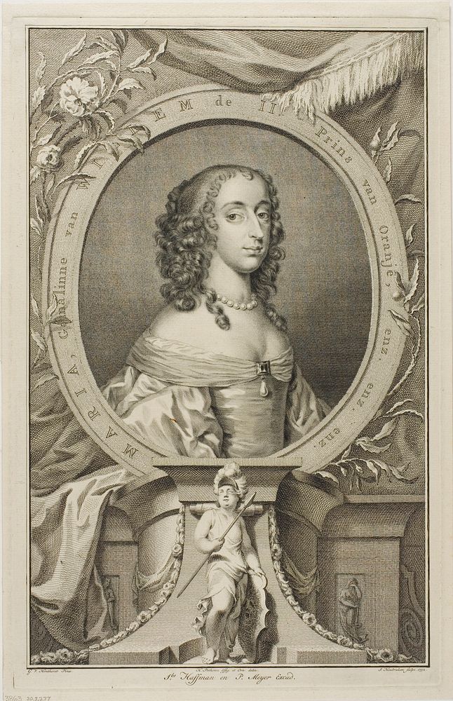 Maria, Wife of Willem II of Orange by Jacobus Houbraken