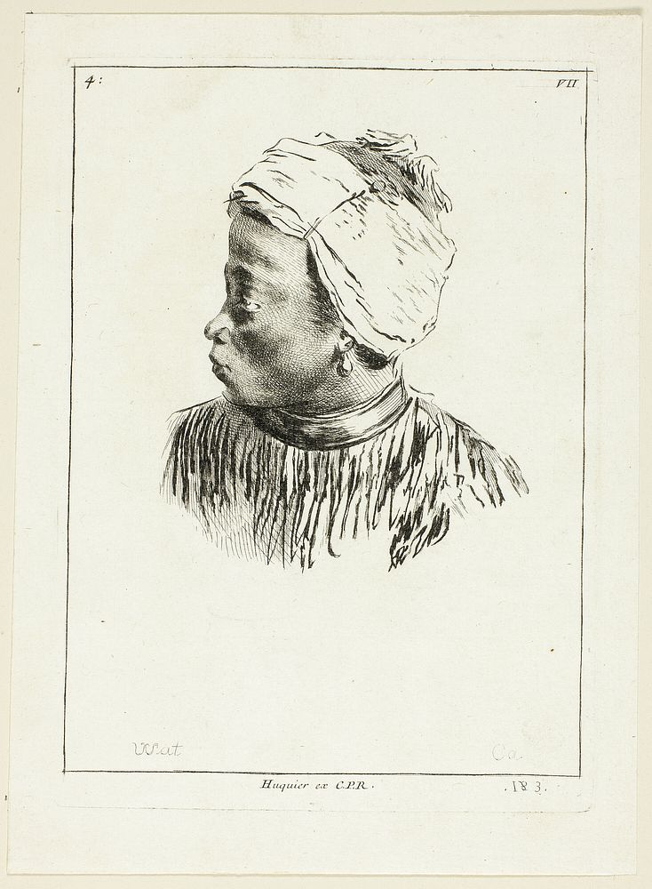 Head of Negro (profile) by Anne Claude Philippe Caylus