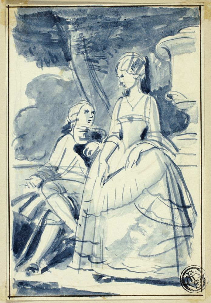 Man and Woman in 18th Century Dress by William Edward Frost