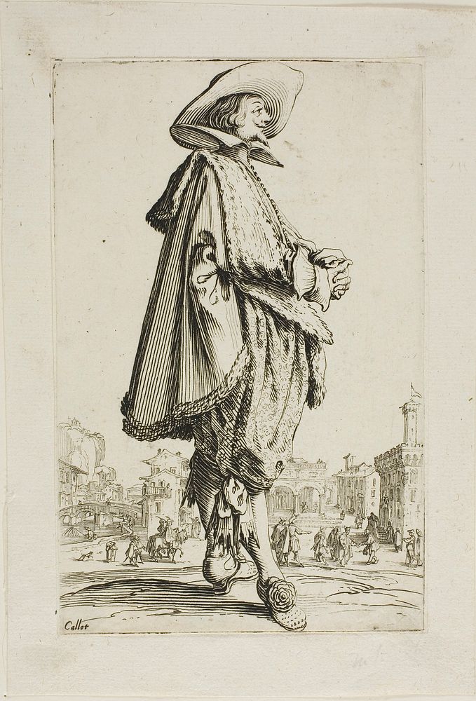 The Gentleman with Clasped Hands, plate eleven from La Noblesse by Jacques Callot