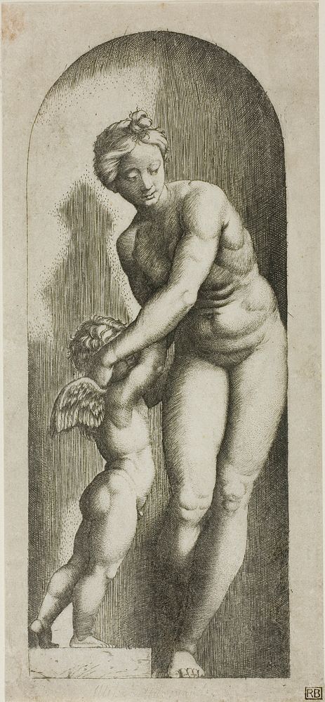 Venus and Cupid by Marcantonio Raimondi