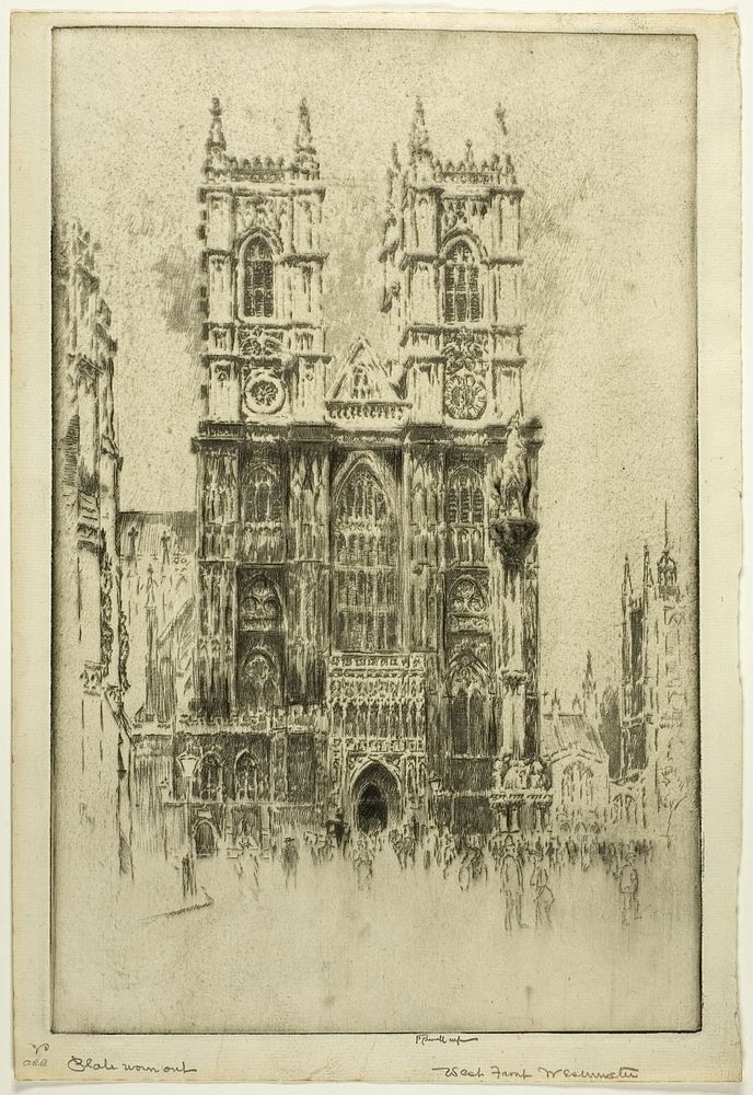 West Front, Westminster Abbey by Joseph Pennell