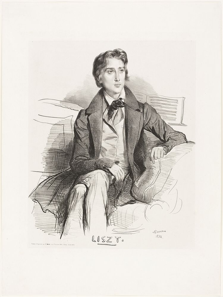 Portrait of Franz Liszt by Achille Devéria