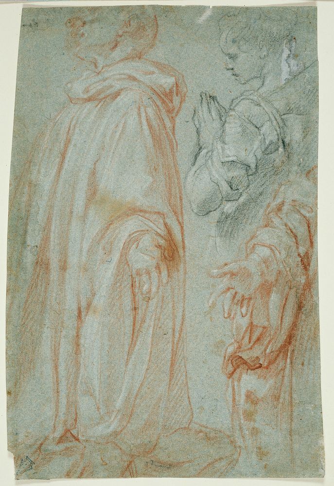 Three Studies for the Resurrected Christ Adored by a Female Saint and San Silvestro Gozzalini by Francesco Vanni