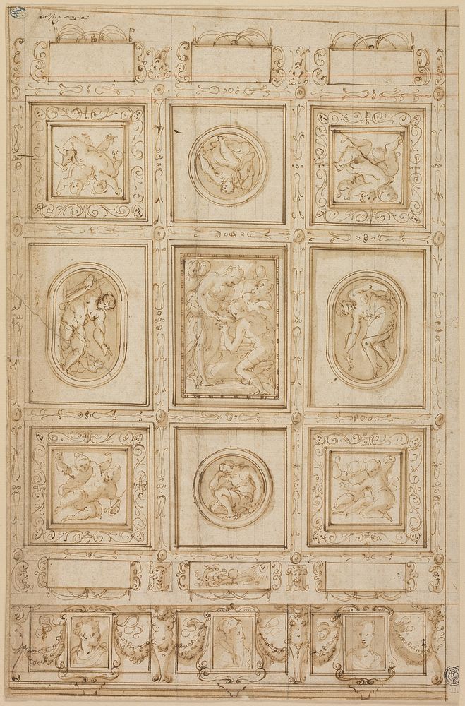 Study for a Ceiling Decoration, with Rebecca and Eliezer at the Well (recto); Study for a Ceiling Decoration (verso) by…