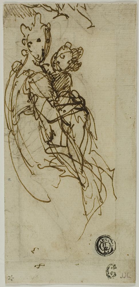 Seated Virgin and Child (recto); Seated Virgin and Child (verso) by Bernardino India