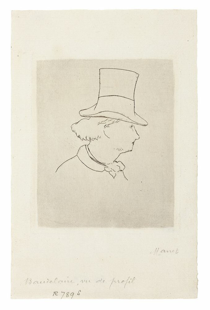 Charles Baudelaire, In Profile II by Édouard Manet