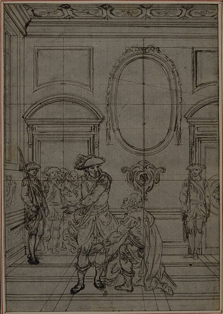 Study for a second edition, never published, of Colle's "La Partie de Chasse de Henri IV", Act I, Scene 6 by Hubert François…