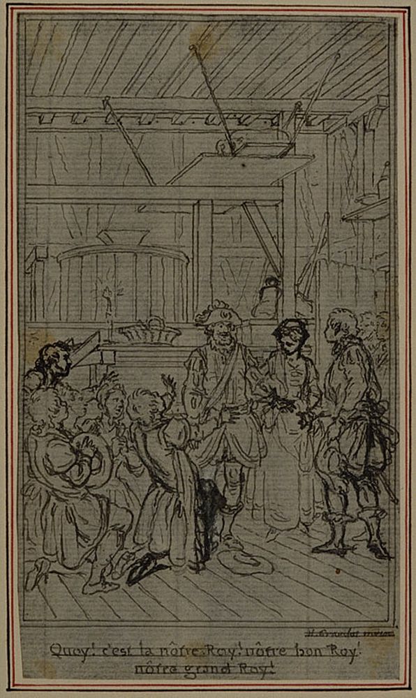 Study for Vignette-Frontispiece of Colle's "La Partie de Chasse de Henri IV", Act III by Hubert François Gravelot