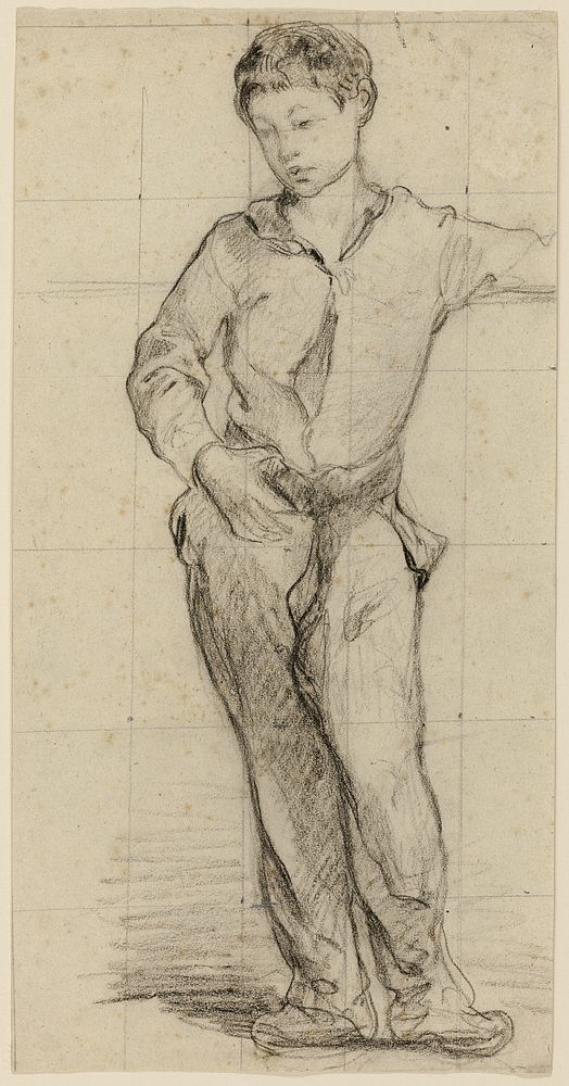 Young Man Standing (Léon Leenhoff) (recto); Sketch of Standing Boy (verso) by Édouard Manet